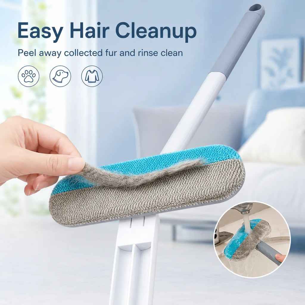 Long-Handle Universal Pet Hair Remover Brush - Reusable and Easy to Clean Tool for Sofa and Carpet - Ideal for Dog and Cat Grooming