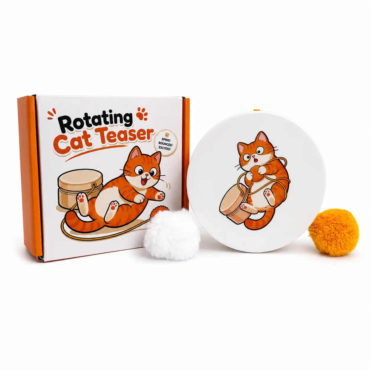 Smart Rotating Cat Teaser - Rechargeable Interactive Toy with 5 Play Modes, Touch-to-Wake, Auto Sleep, Multi-Surface Mounting, and Replaceable String for Indoor Cats and Kittens