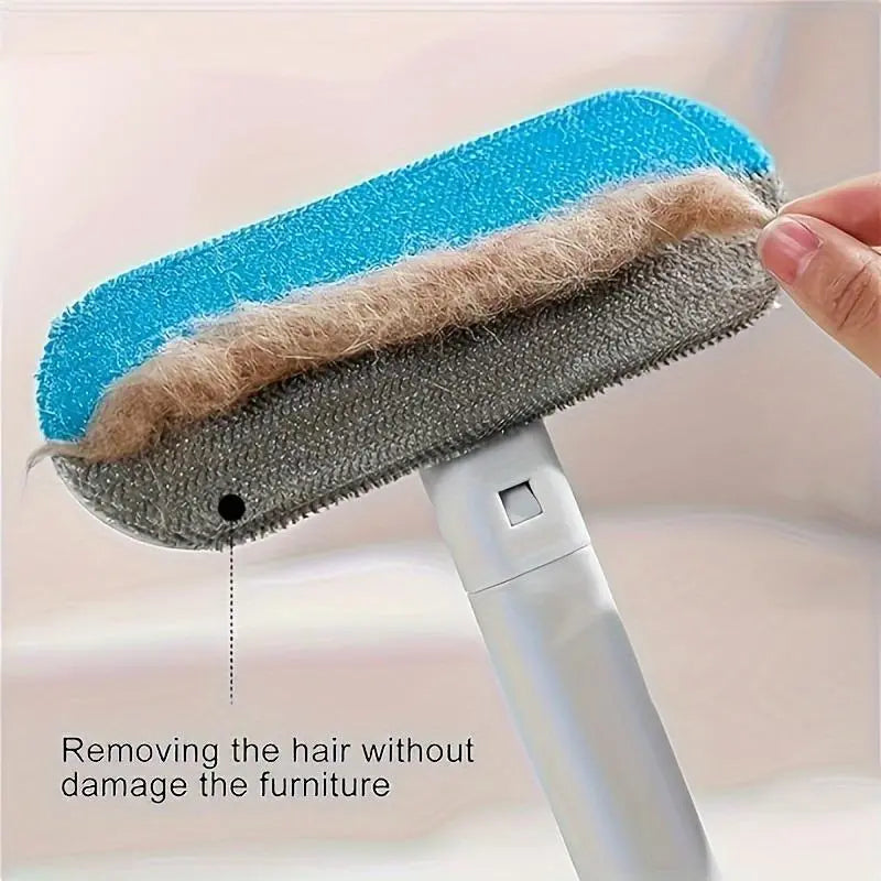 Long-Handle Universal Pet Hair Remover Brush - Reusable and Easy to Clean Tool for Sofa and Carpet - Ideal for Dog and Cat Grooming