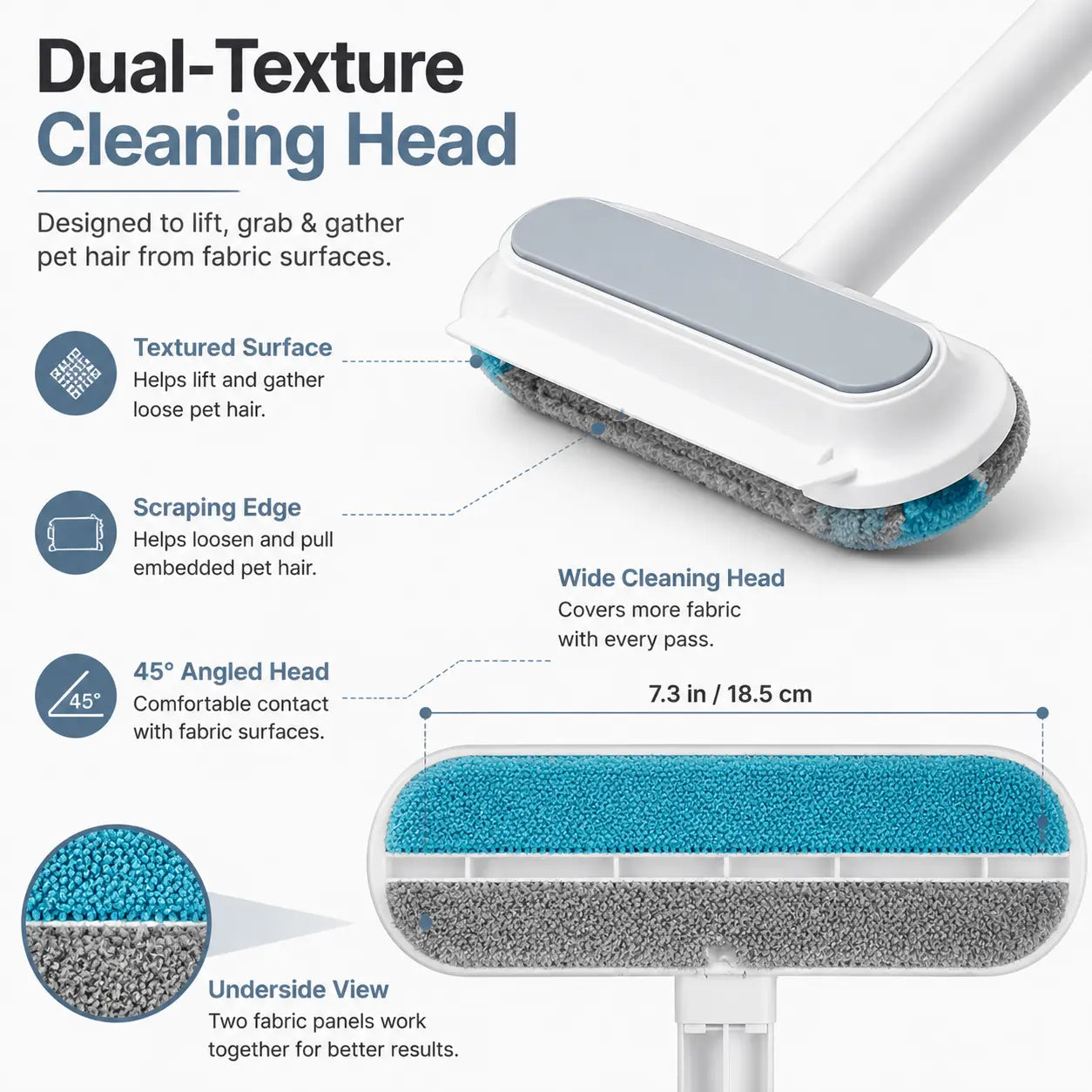 Long-Handle Universal Pet Hair Remover Brush - Reusable and Easy to Clean Tool for Sofa and Carpet - Ideal for Dog and Cat Grooming