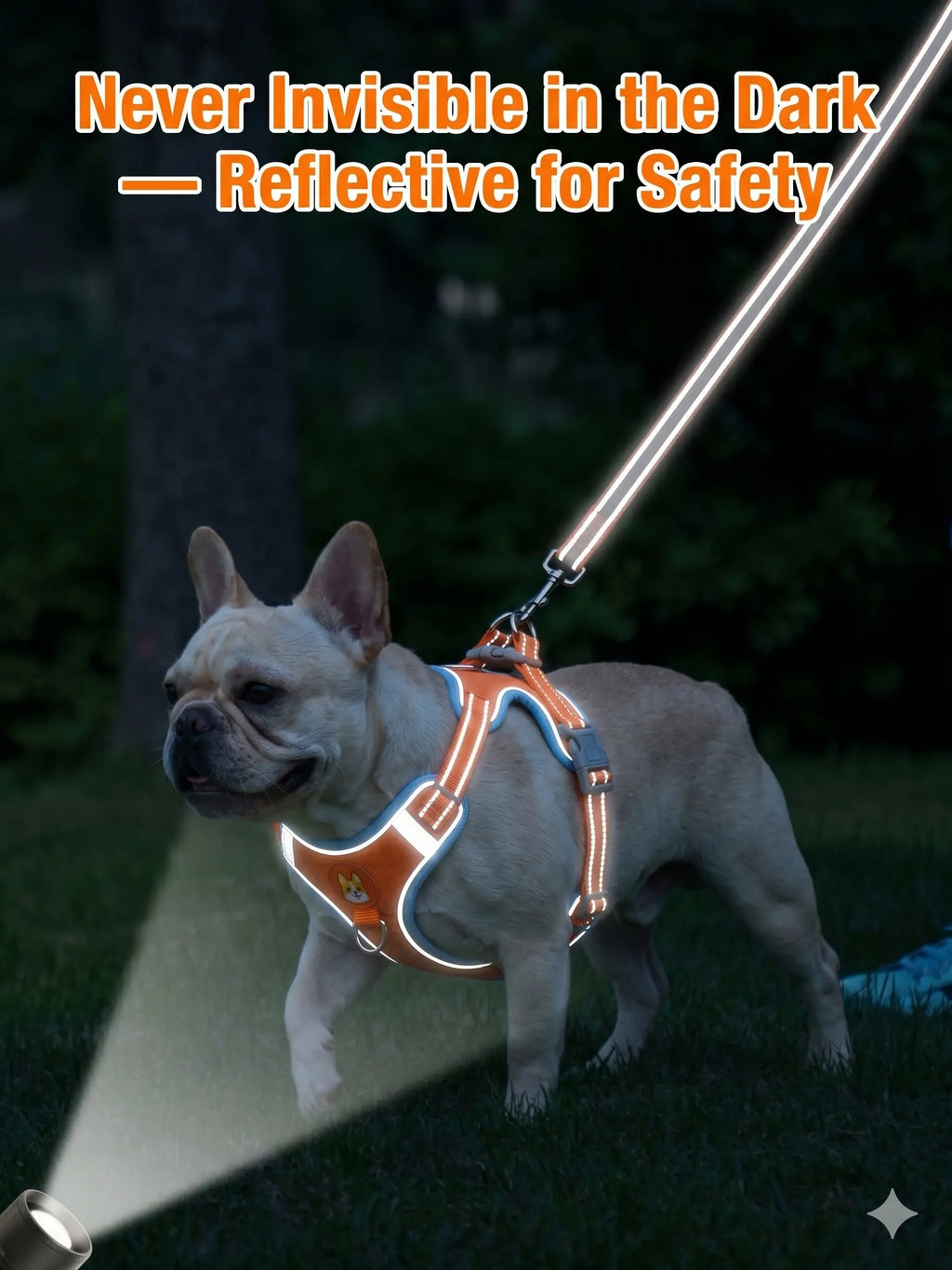 Adjustable Pet Harness and Leash Set - Soft Suede Vest, Durable Reflective Design, Tangle-Free Leash for Effortless Walking, Perfect for Daily and Nighttime Use