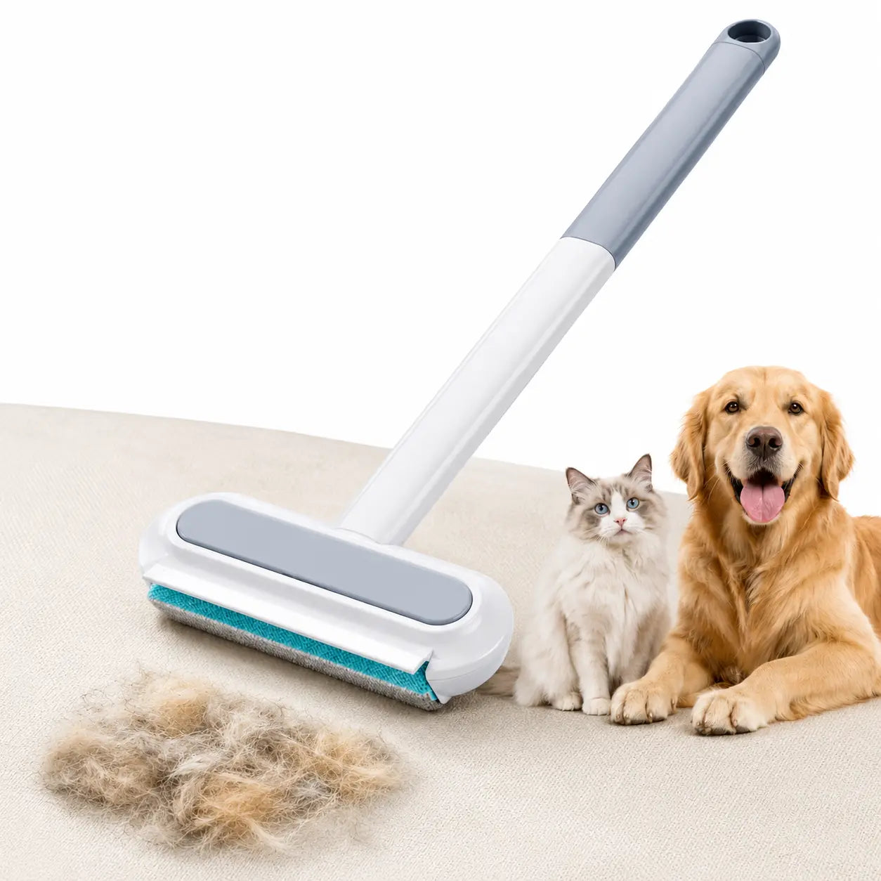Long-Handle Universal Pet Hair Remover Brush - Reusable and Easy to Clean Tool for Sofa and Carpet - Ideal for Dog and Cat Grooming
